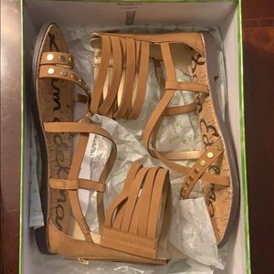 Sam Edelman Gladiator Sandals Saddle Leather